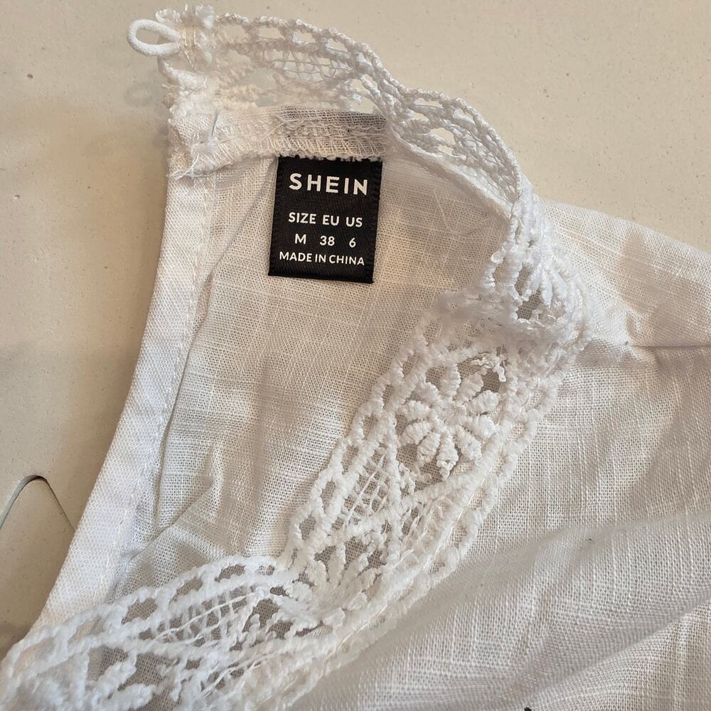 Shein - a folkore, ethnic cotton floral top sz M - Picture 3 of 5